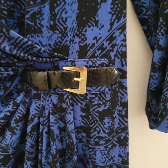 Black blue wrap dress - Picture 3 of 7